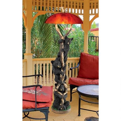 The Setting Sun Black Bear Sculptural Floor Lamp