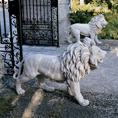 Regal Lion Sentinels of Grisham Manor Statue: Right and Left Set