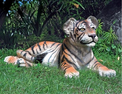 Lying Down Bengal Tiger Cub Statue