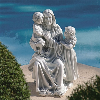 Jesus Loves The Little Children Garden Statue